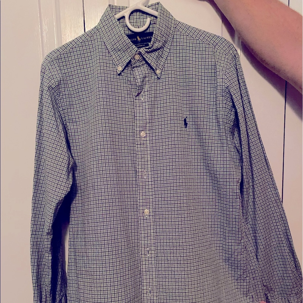 Men’s polo button down long sleeve shirt